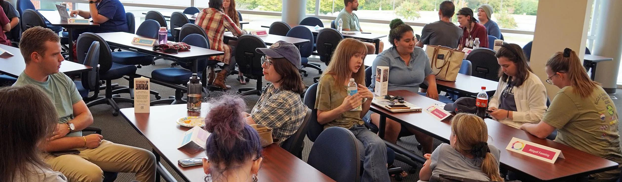 Peer mentoring student meeting