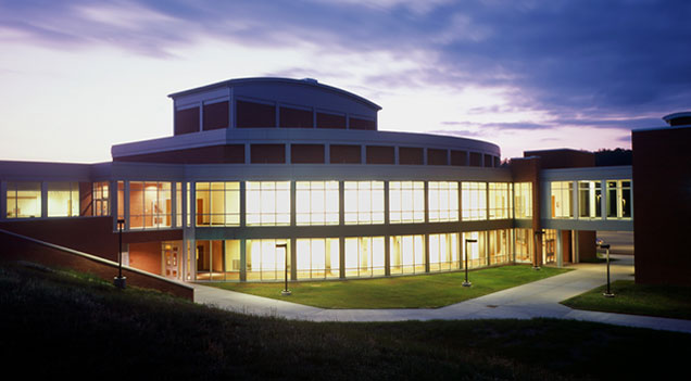 NE State Campus Exterior Nightime humanities-sunset.jpg